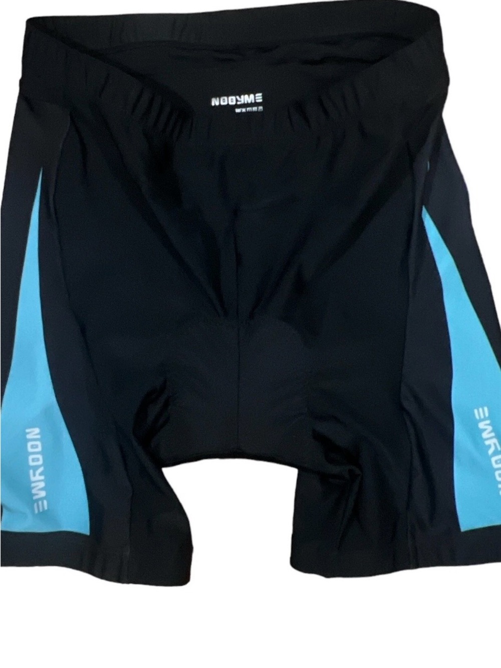 Nooyme  Black Cycling Shorts with Light Blue Panels